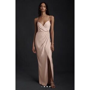 BHLDN Freya Satin Charmeuse Dress Blush Size 6